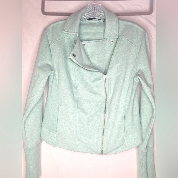 H by Halston Moto Jacket Light Green Size 8 Excellent ✅️ - Picture 5 of 5